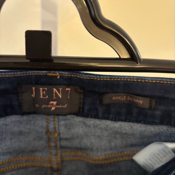 Jen7 by Seven for all Mankind EUC Women's Dark Wash Ankle Skinny Jeans Size 10 - Picture 2 of 8